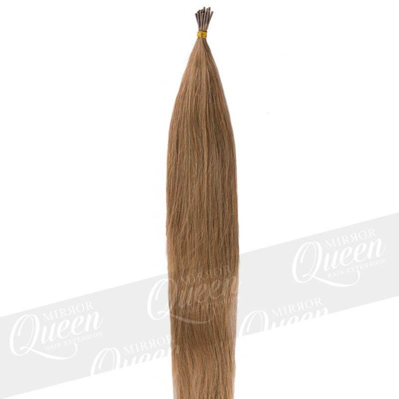 (12) Ciemny ciepły blond pasemka włosy proste REMY HAIR 50-55 cm pod ringi