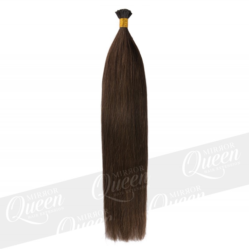 (4) Średni brąz złocisty włosy proste REMY HAIR 50-53 cm pod ringi