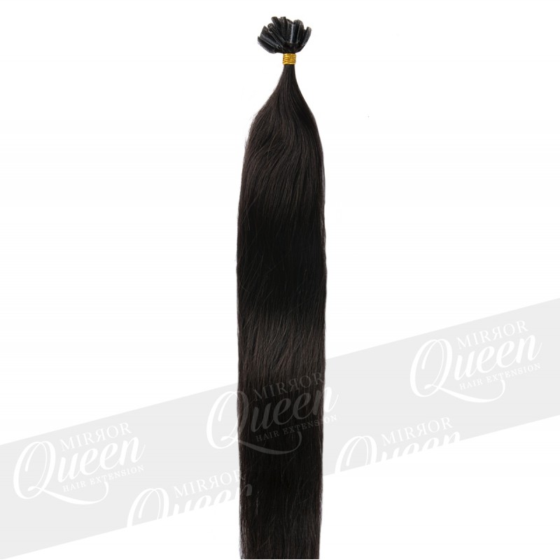 (1B) Bardzo ciemny brąz/czarny włosy proste REMY HAIR 50-55 cm pod keratynę