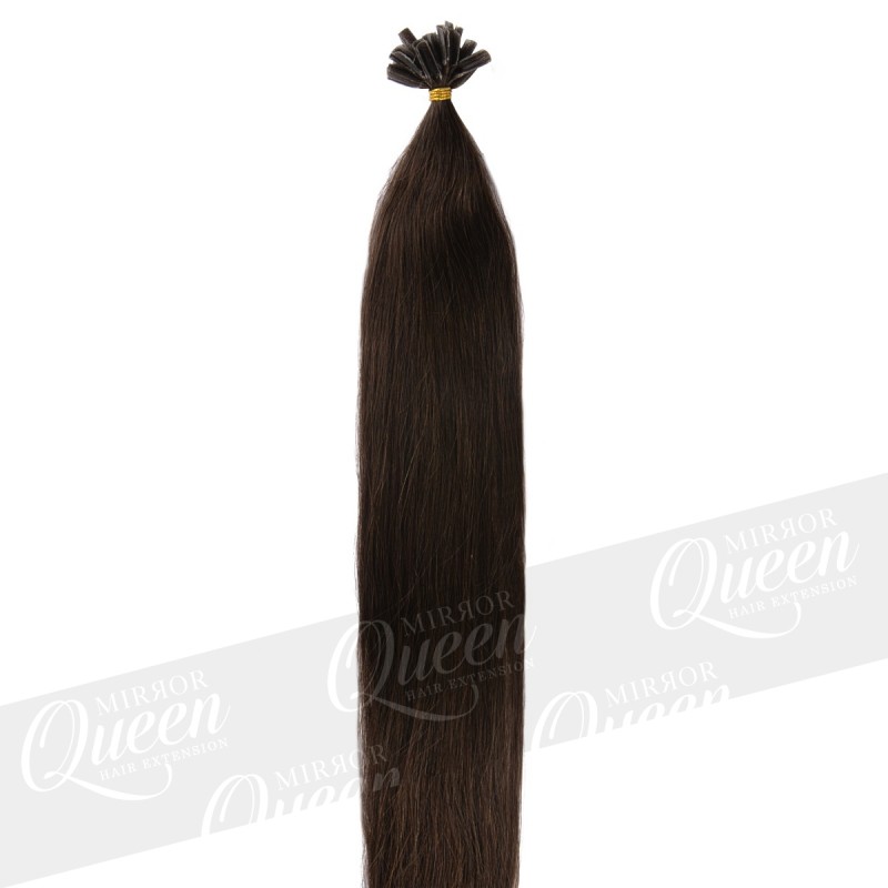 (2) Bardzo ciemny brąz włosy proste REMY HAIR 50-55 cm pod keratynę