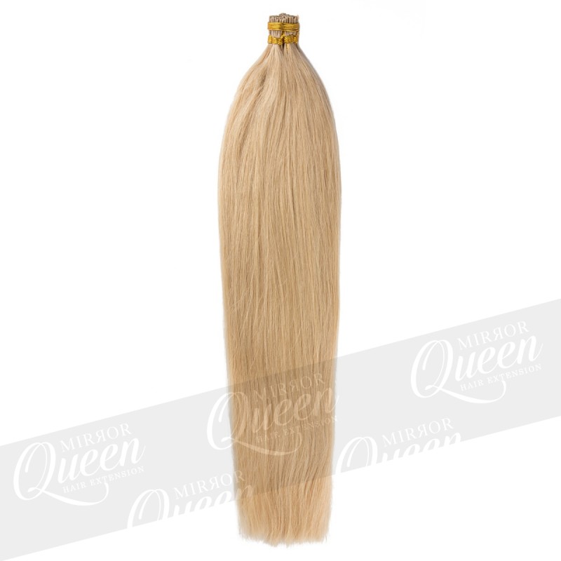 (24) Beżowy blond pasemka włosy proste REMY HAIR 60 cm pod ringi